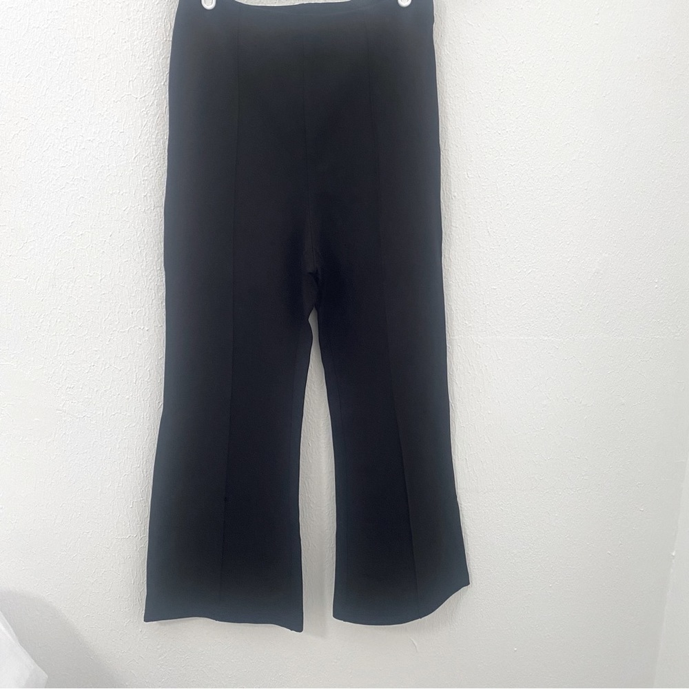 MOTF Women’s Black Slack Pants Wide Bell Bottom Leg Side Hip Zip Size Medium